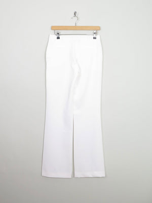 Women's Italian Cream/Off White Boot Cut 90s Tailored Trousers 8/10 28W - The Harlequin