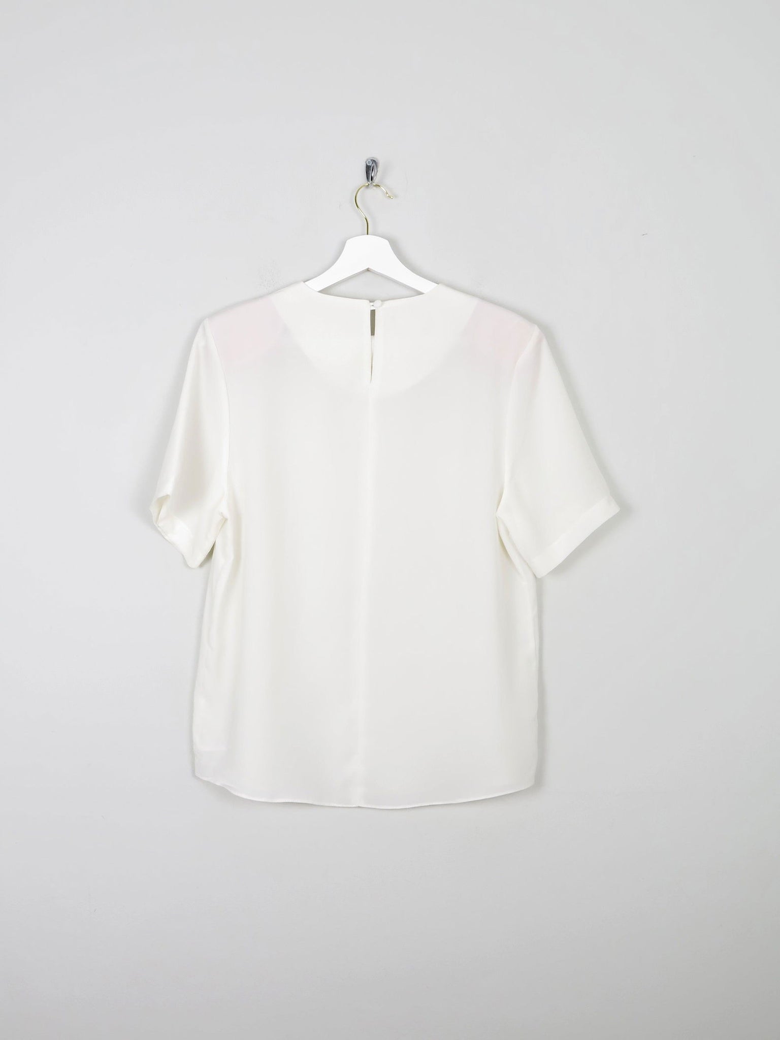 Women's Ivory Short Sleeved Blouse With Embroidery Detail S - The Harlequin