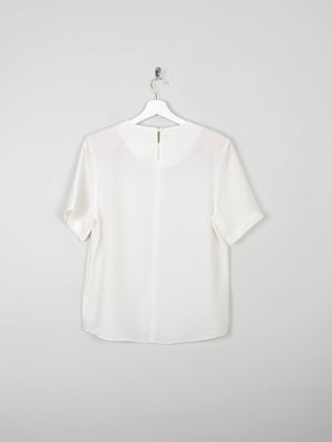 Women's Ivory Short Sleeved Blouse With Embroidery Detail S - The Harlequin