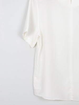 Women's Ivory Short Sleeved Blouse With Embroidery Detail S - The Harlequin