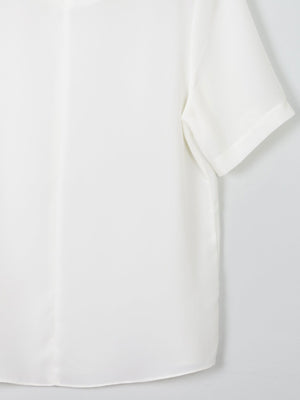 Women's Ivory Short Sleeved Blouse With Embroidery Detail S - The Harlequin