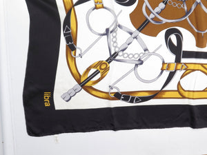 Women's Libra Vintage Silk Scarf Horse Bit Print Large - The Harlequin