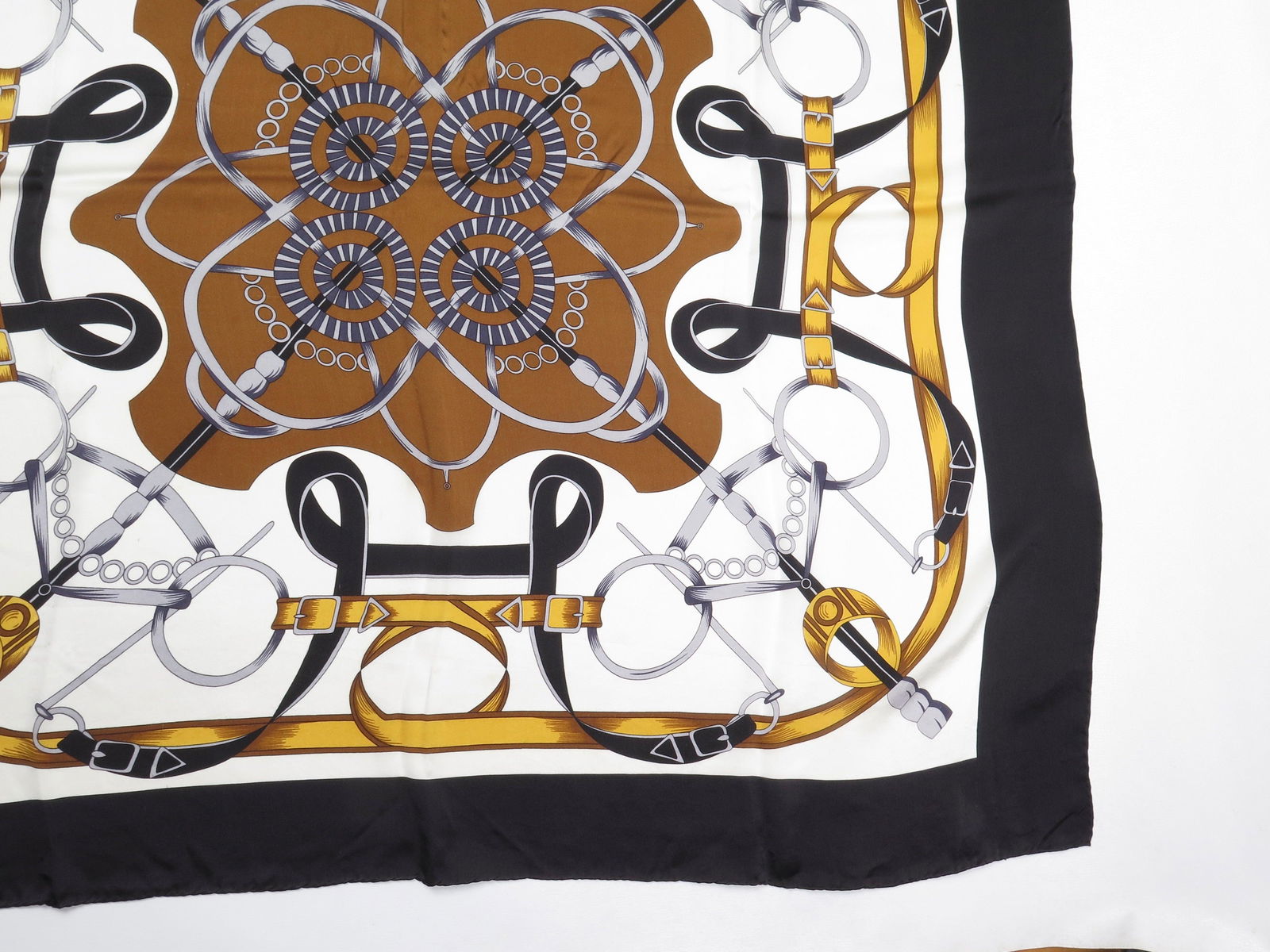 Women's Libra Vintage Silk Scarf Horse Bit Print Large - The Harlequin