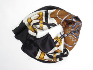 Women's Libra Vintage Silk Scarf Horse Bit Print Large - The Harlequin