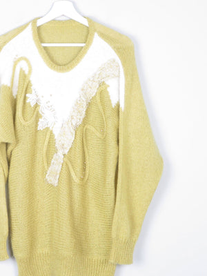 Women's Lime Green Vintage Mohair Jumper S/M - The Harlequin