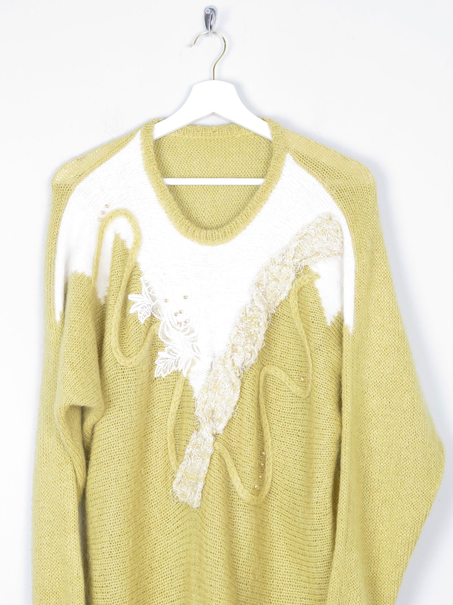 Women's Lime Green Vintage Mohair Jumper S/M - The Harlequin