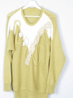 Women's Lime Green Vintage Mohair Jumper S/M - The Harlequin