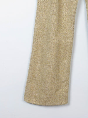 Women's Mustard/Green 1970s Tweed Trousers 25/26" 6/8 XS - The Harlequin