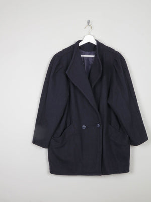 Women's Vintage Navy 80s Short Coat M/L - The Harlequin