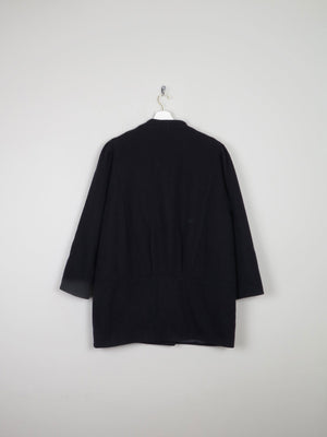Women's Vintage Navy 80s Short Coat M/L - The Harlequin