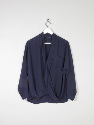 Women’s Navy Betty Jackson Cross Over Blouse 14 - The Harlequin