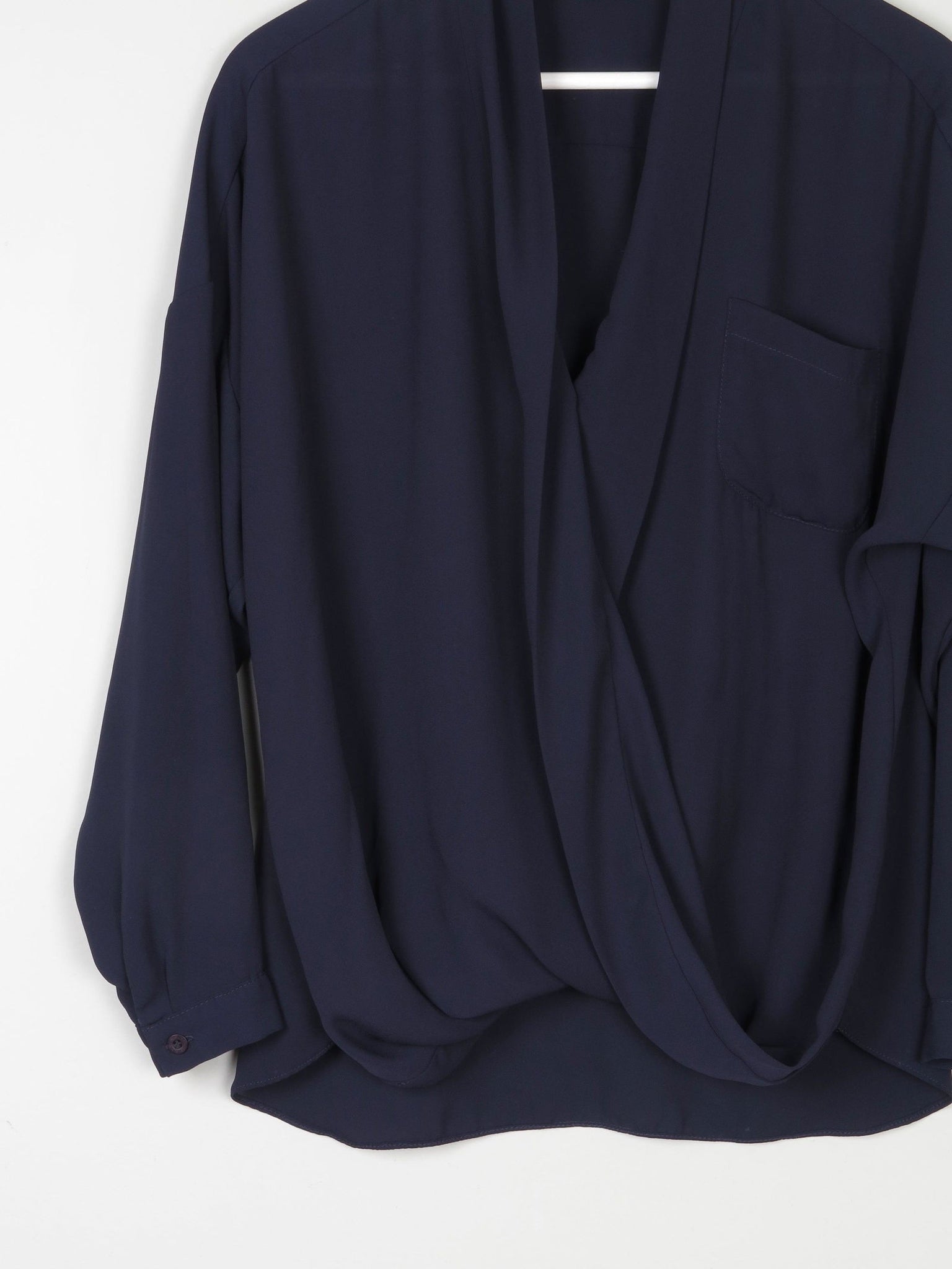 Women’s Navy Betty Jackson Cross Over Blouse 14 - The Harlequin