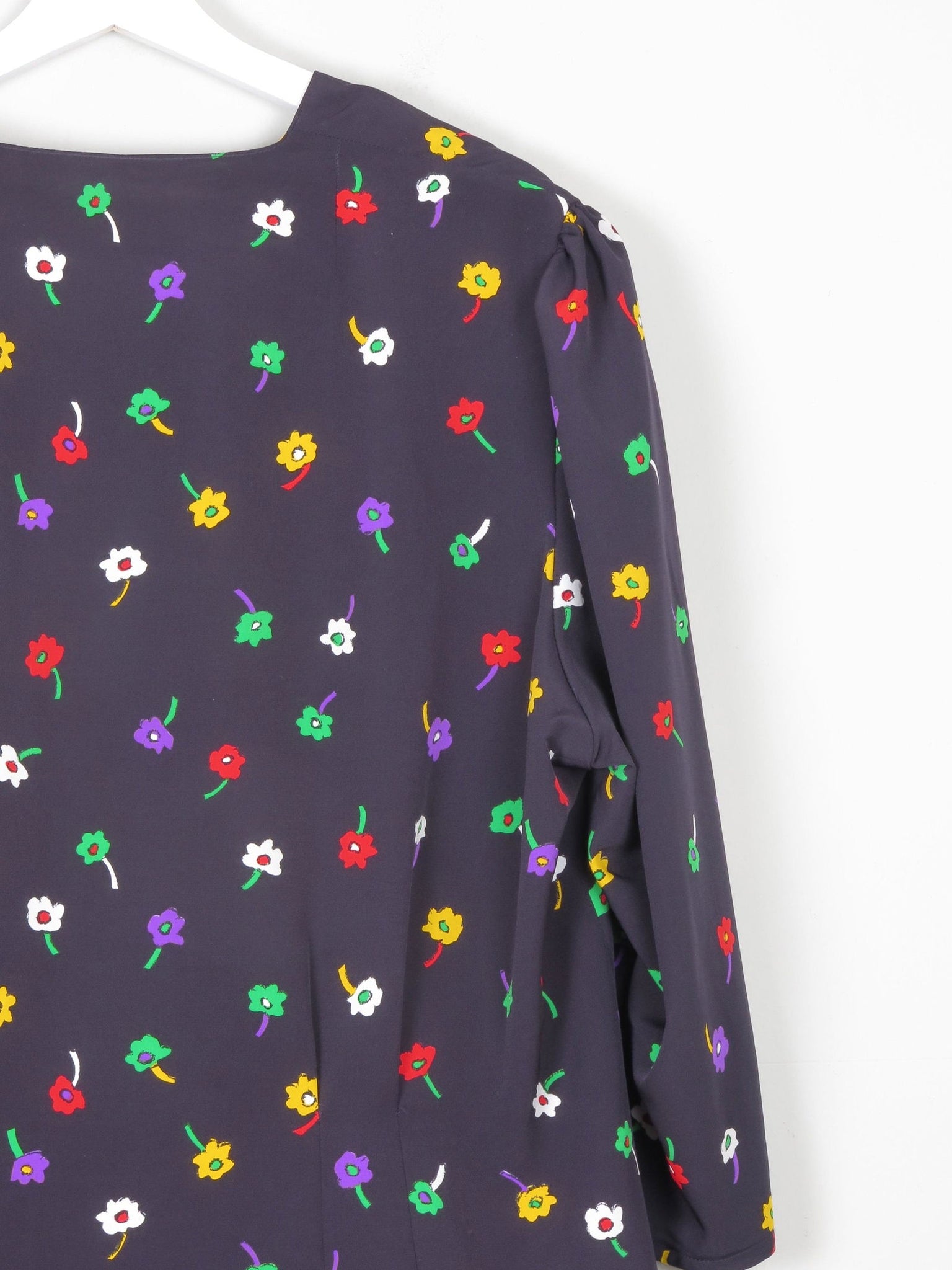 Women's Navy Blouse With Colourful Print XL - The Harlequin