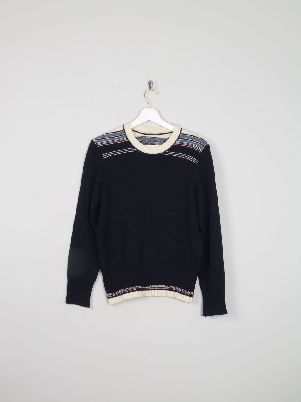 Women's Navy Vintage Ski Jumper Fitted  S/M - The Harlequin