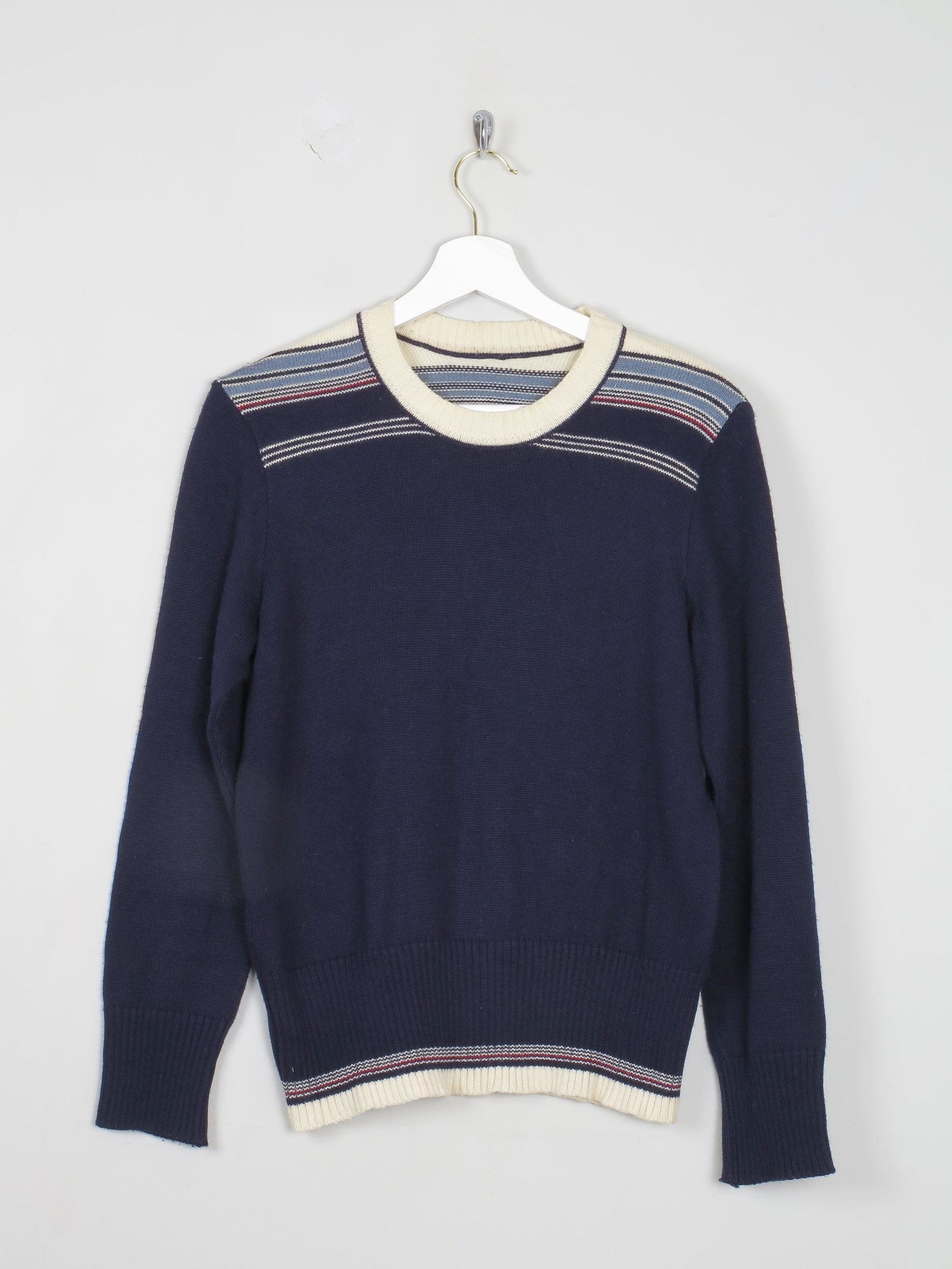 Women's Navy Vintage Ski Jumper Fitted  S/M - The Harlequin