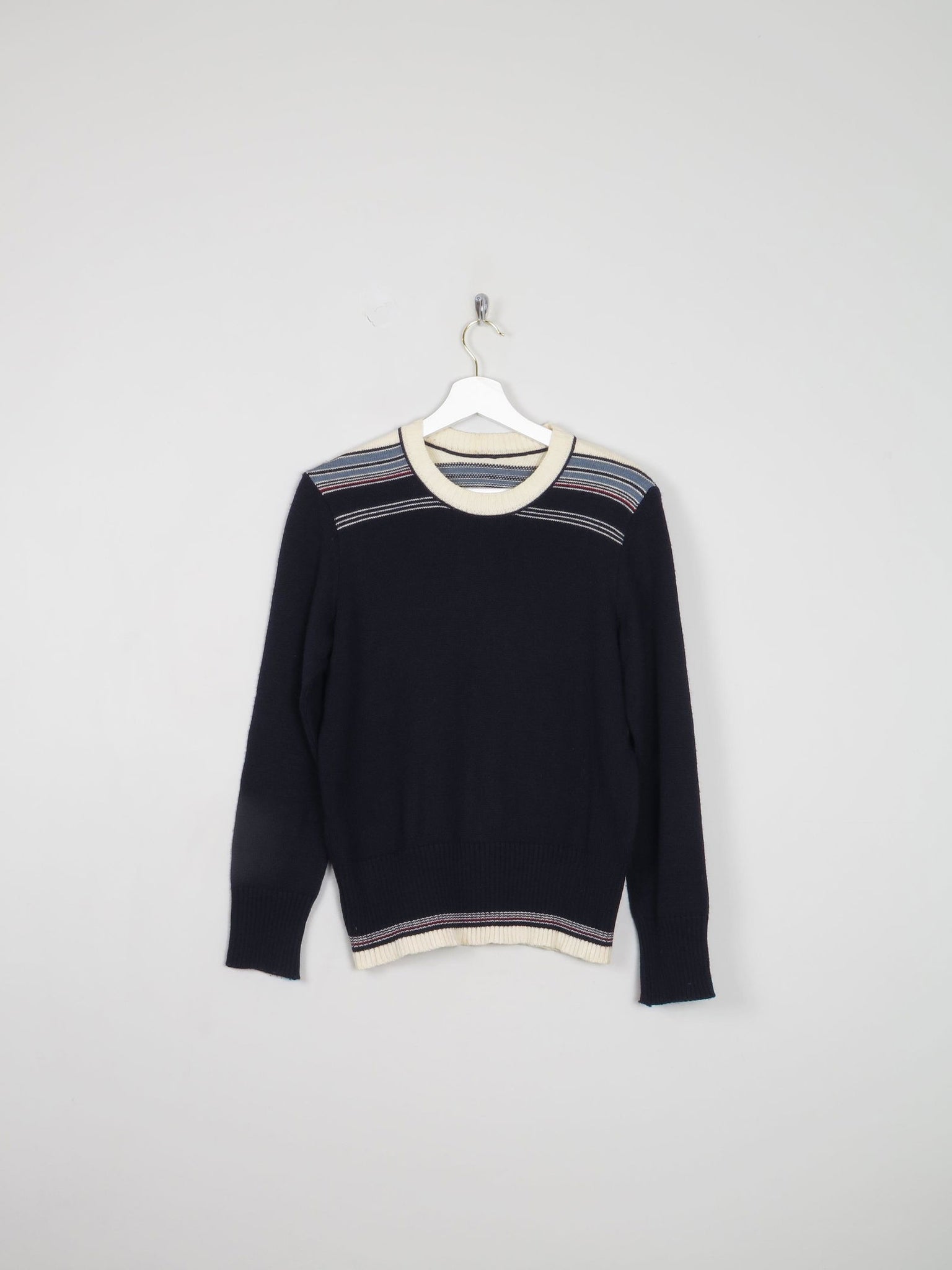 Women's Navy Vintage Ski Jumper Fitted  S/M - The Harlequin