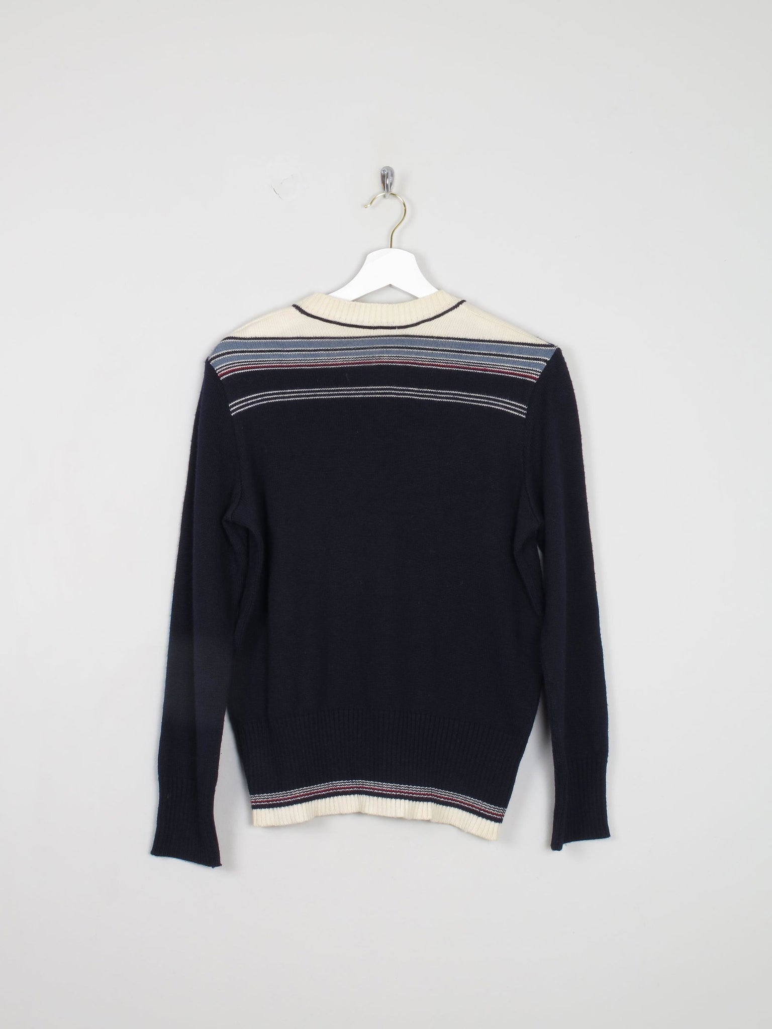 Women's Navy Vintage Ski Jumper Fitted  S/M - The Harlequin