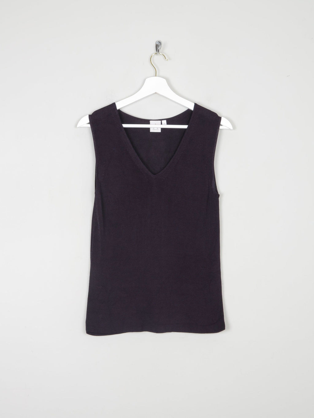 Women's Navy Vintage V-Neck Sleeveless Tank Top S/M - The Harlequin