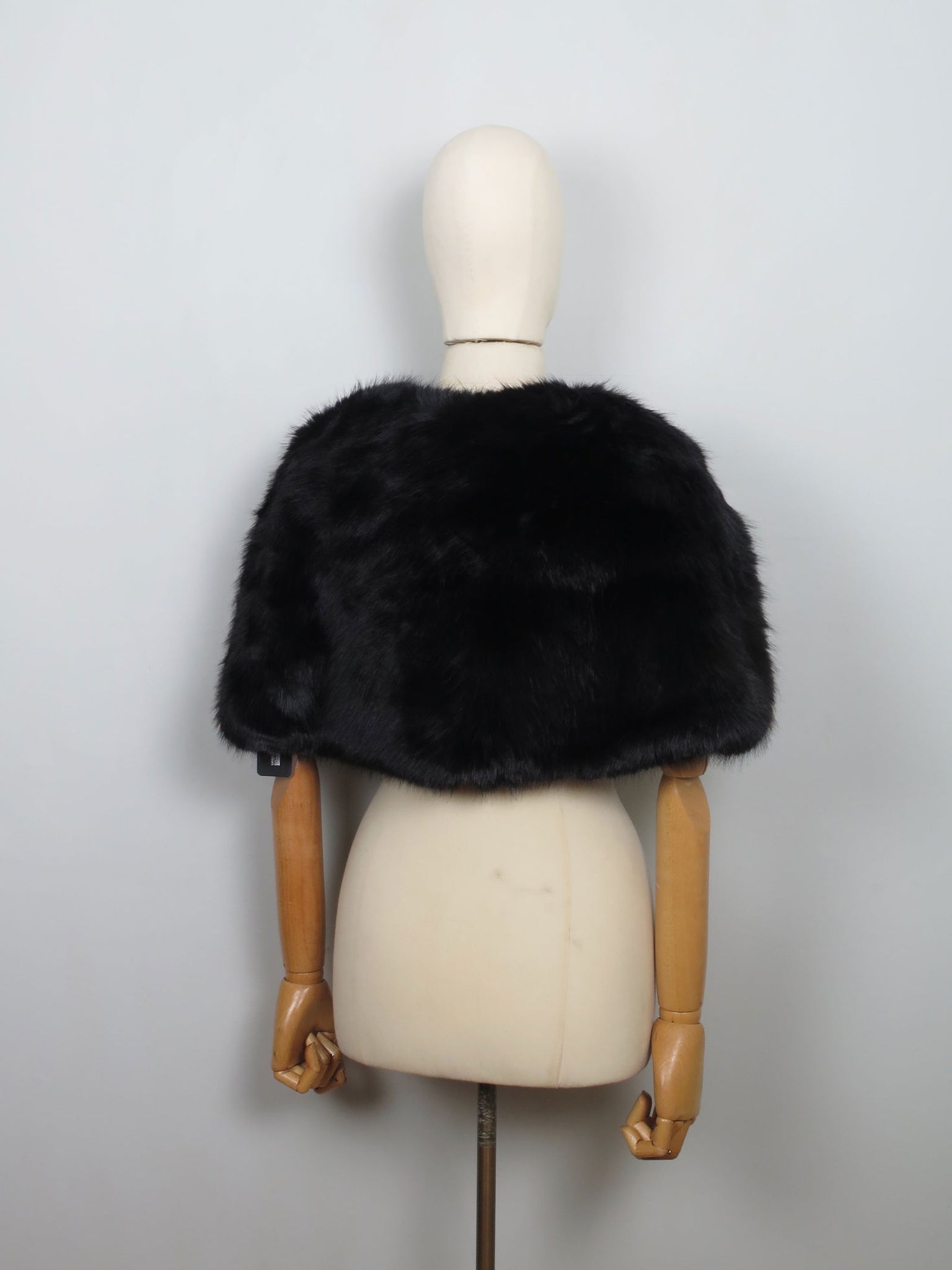 Women's New Faux Fur Cape Taupe/Black Available New - The Harlequin