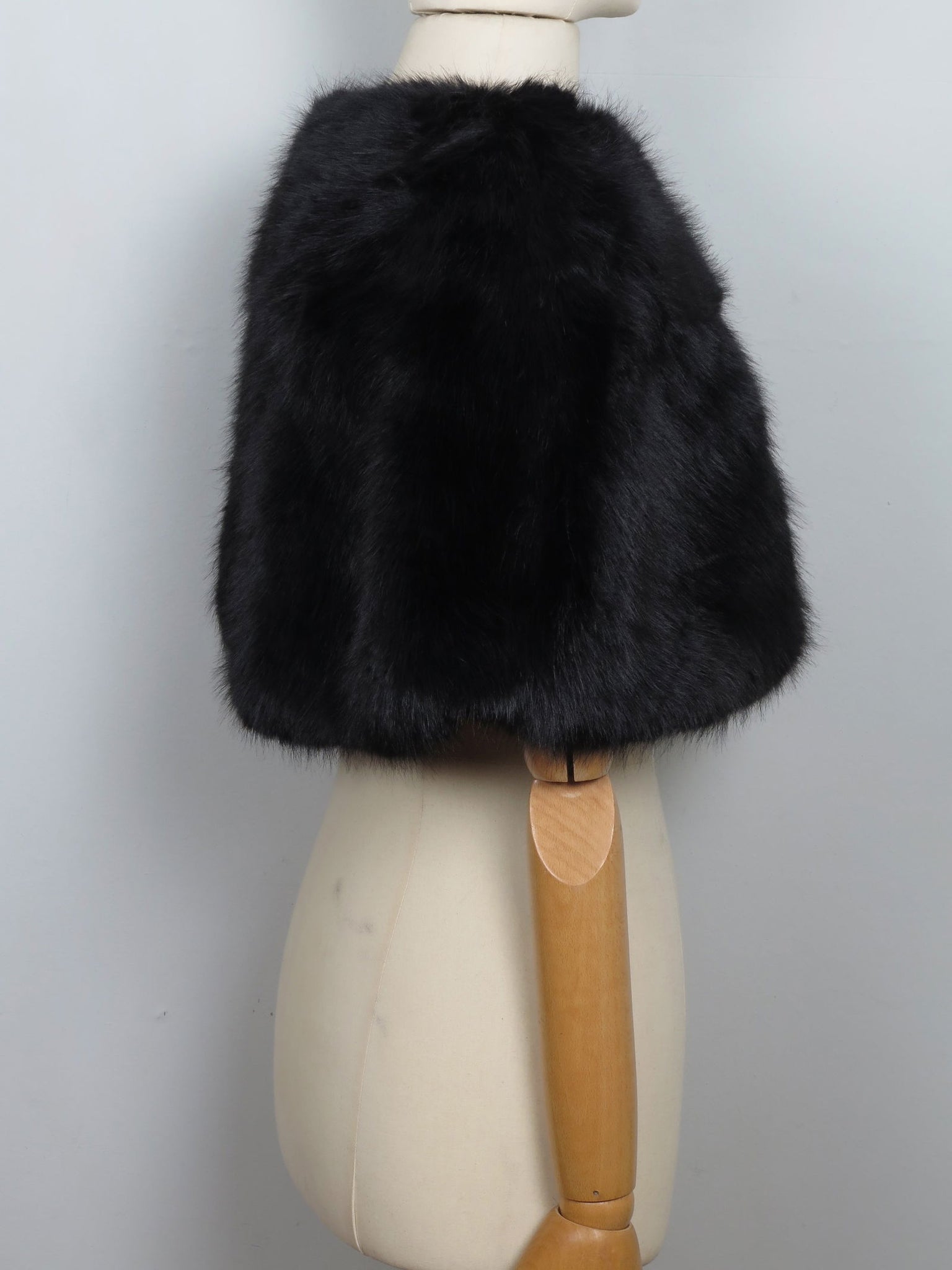 Women's New Faux Fur Cape Taupe/Black Available New - The Harlequin