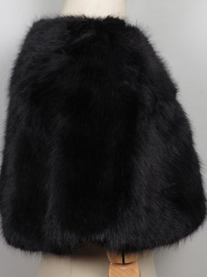 Women's New Faux Fur Cape Taupe/Black Available New - The Harlequin