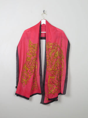 Women's Pink Silk Scarf/Wrap Large - The Harlequin