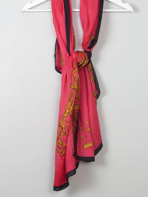 Women's Pink Silk Scarf/Wrap Large - The Harlequin