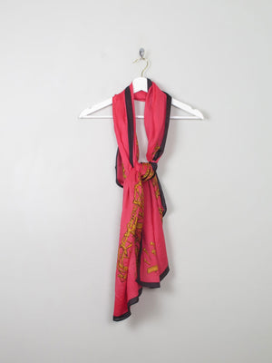 Women's Pink Silk Scarf/Wrap Large - The Harlequin