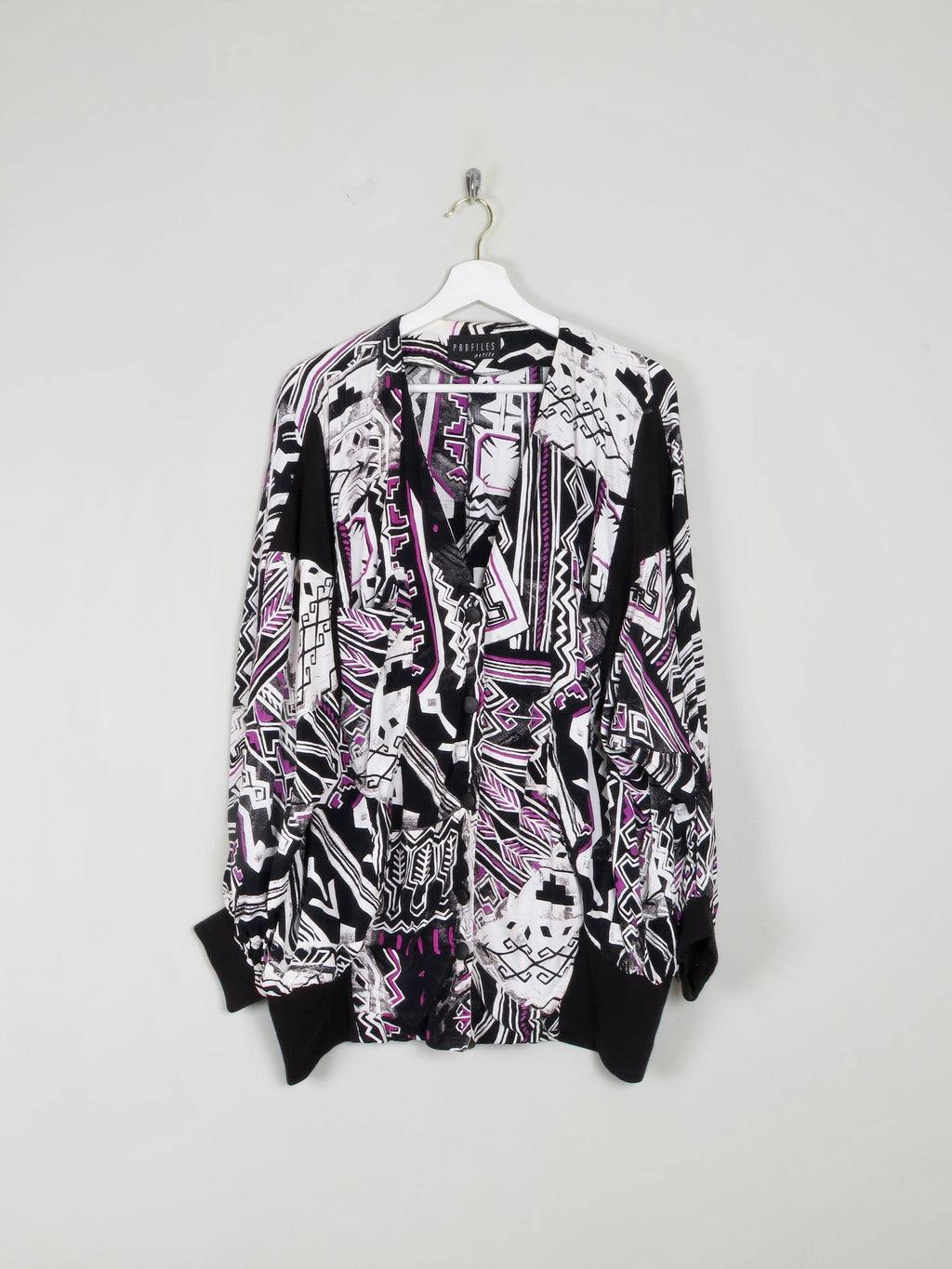 Women's Printed Vintage Blouse/jacket L - The Harlequin