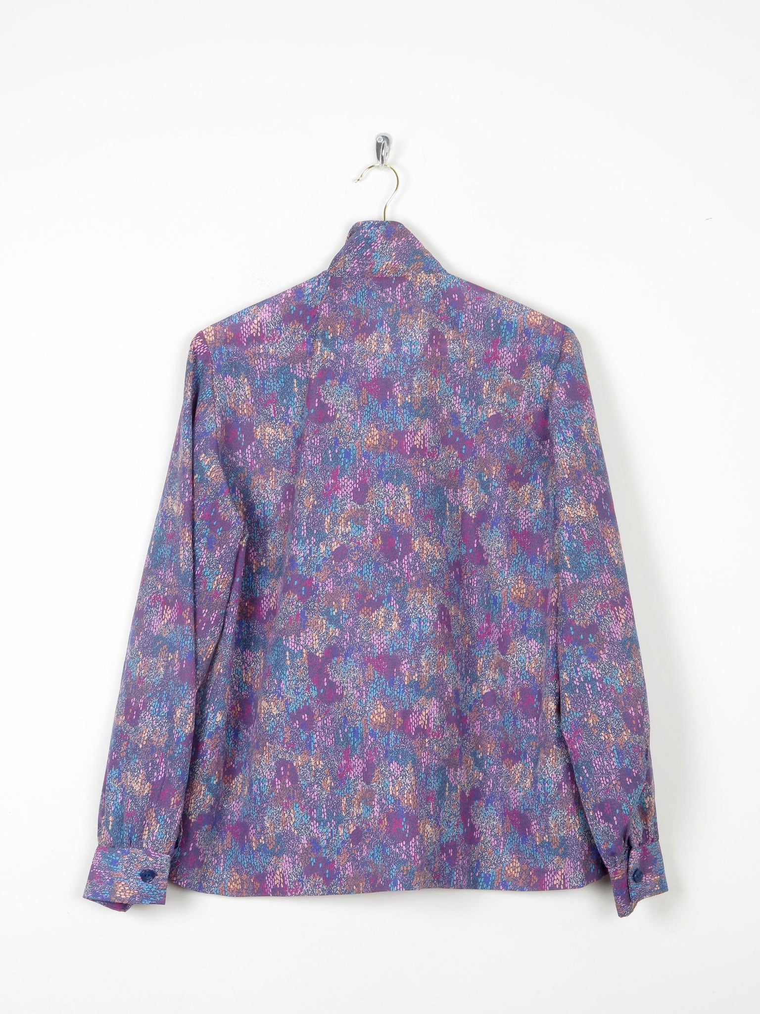 Women's Purple Printed Tie Neck blouse M/L 12/14 Approx - The Harlequin