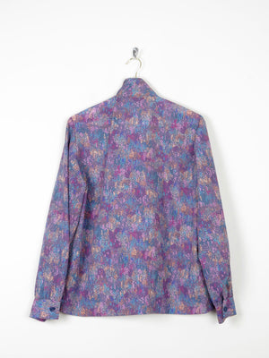 Women's Purple Printed Tie Neck blouse M/L 12/14 Approx - The Harlequin