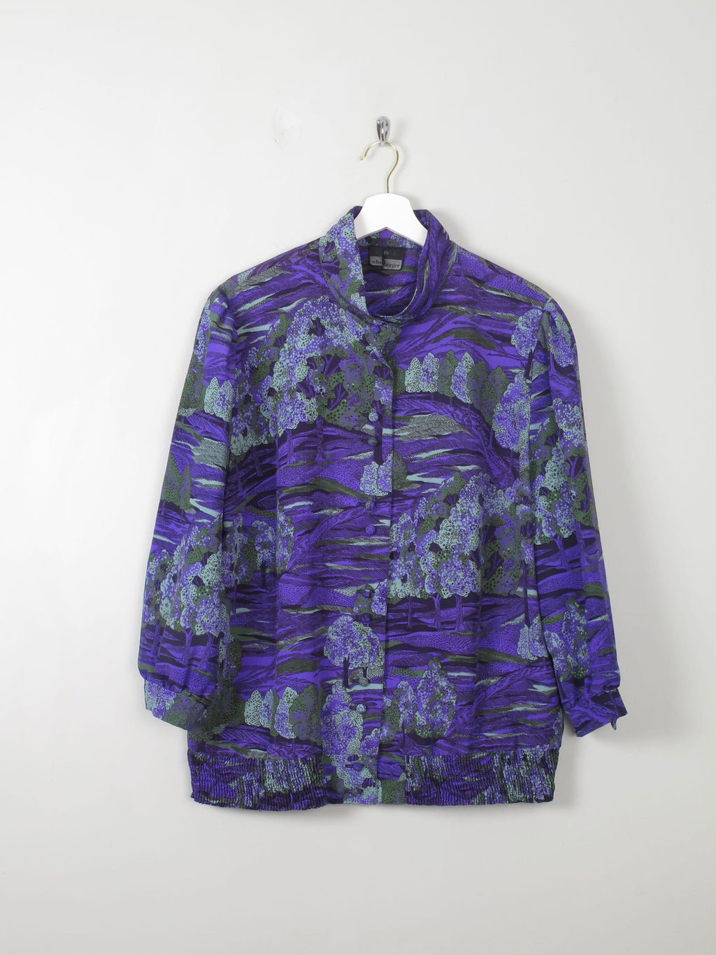 Women's Purple Vintage Blouse Printed L - The Harlequin
