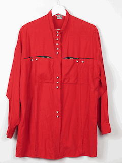 Women's Red Austrian Blouse M/L - The Harlequin