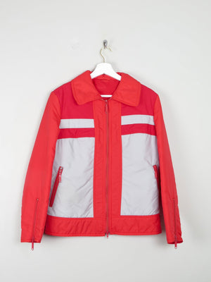 Women's Red & Grey Vintage Ski Jacket S - The Harlequin