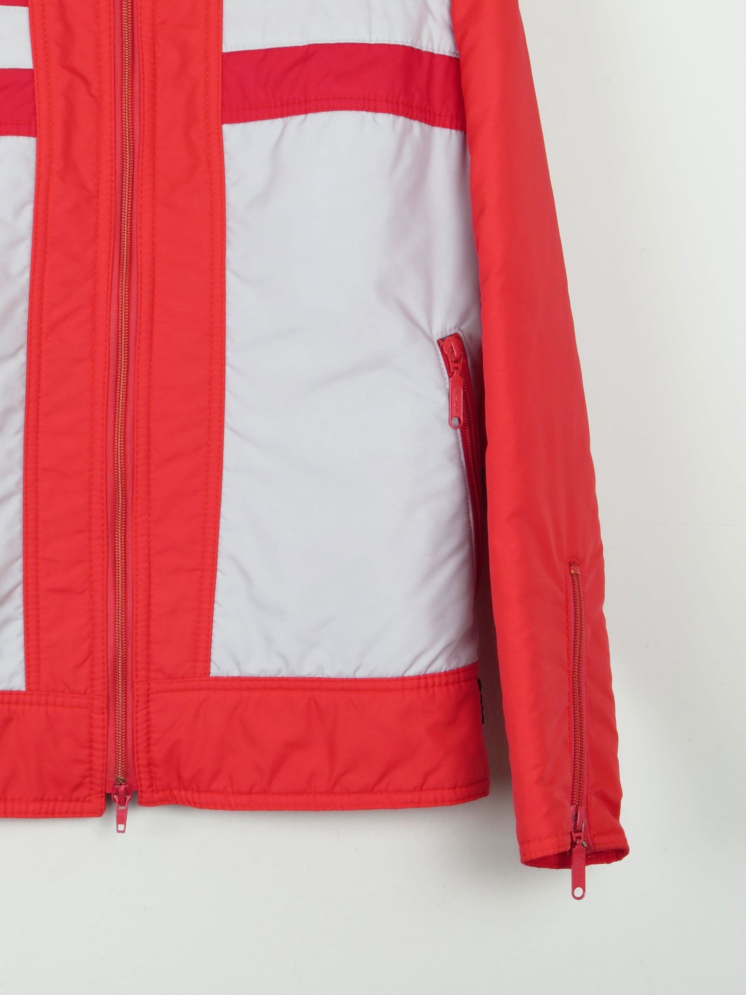 Women's Red & Grey Vintage Ski Jacket S - The Harlequin