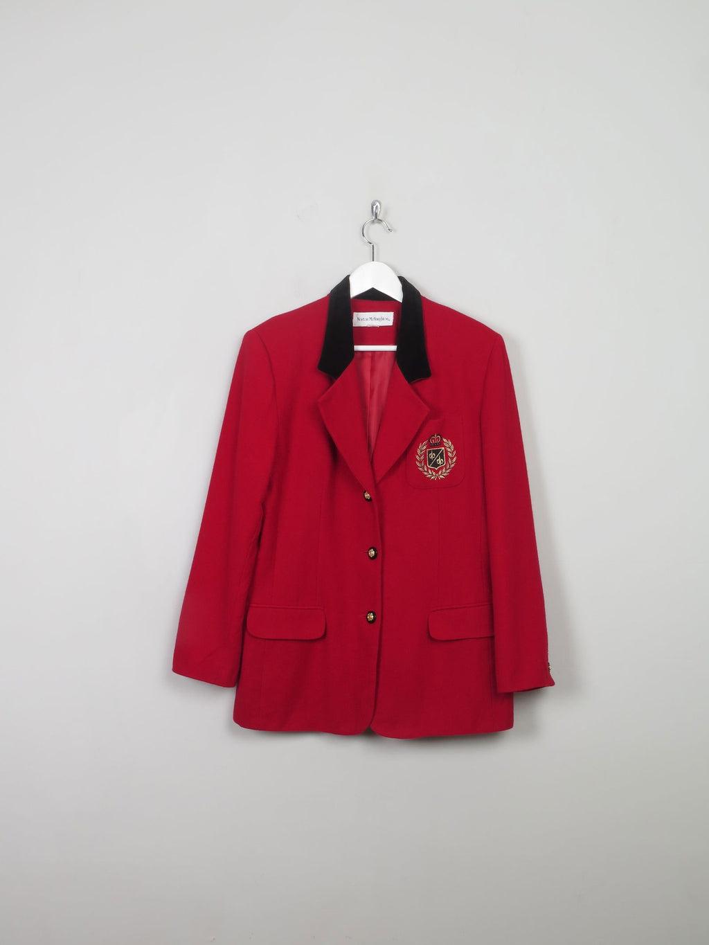 Women’s Red Vintage Blazer With Badge M - The Harlequin