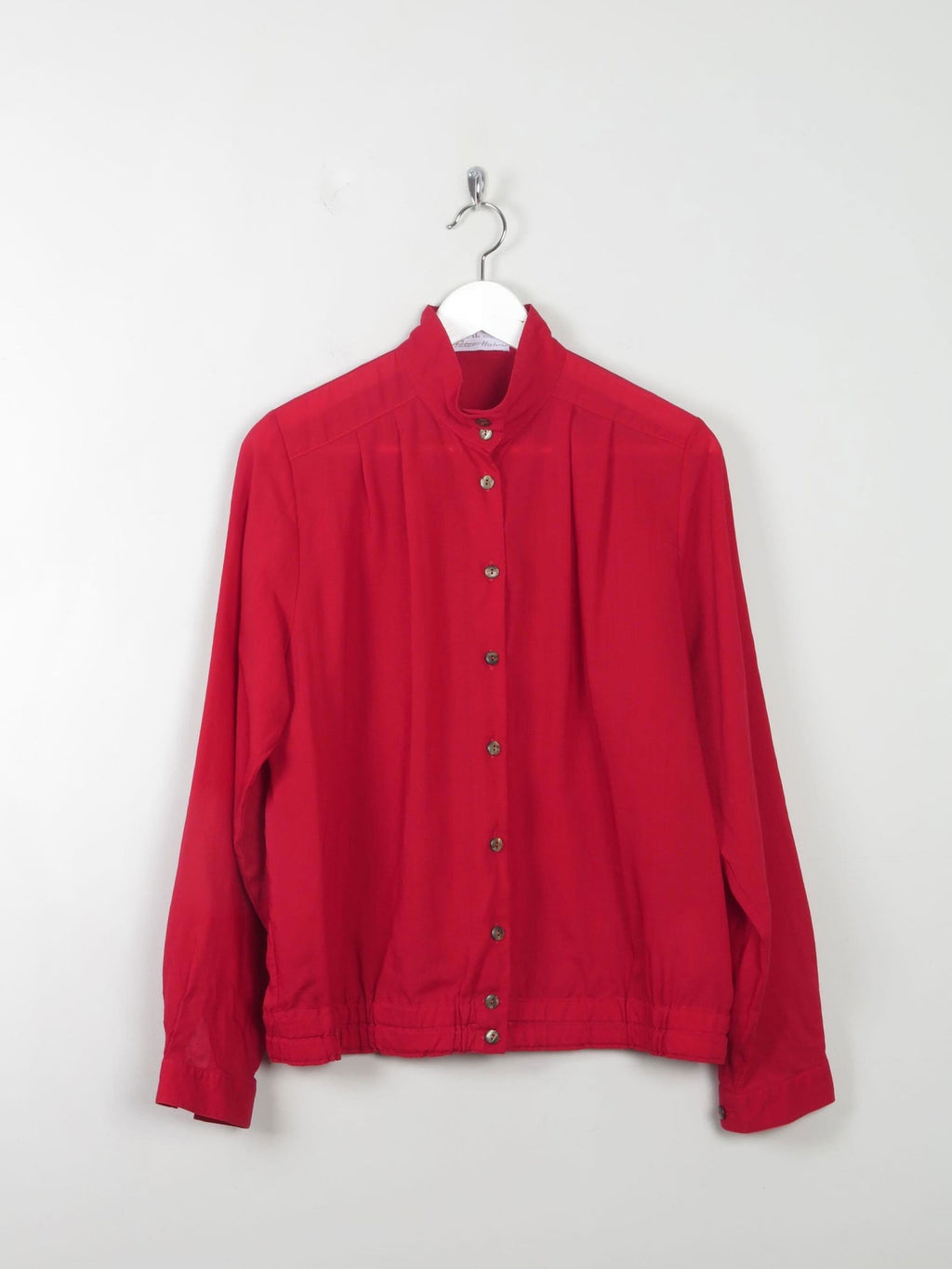 Women's Red Vintage Wool Blouse S/M - The Harlequin