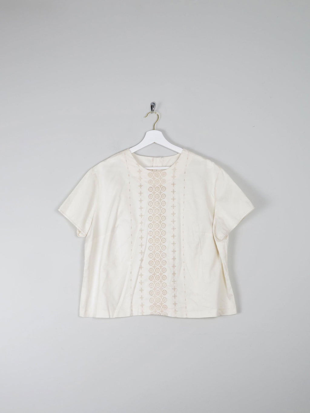 Women's Rich Cream Vintage Blouse XL - The Harlequin