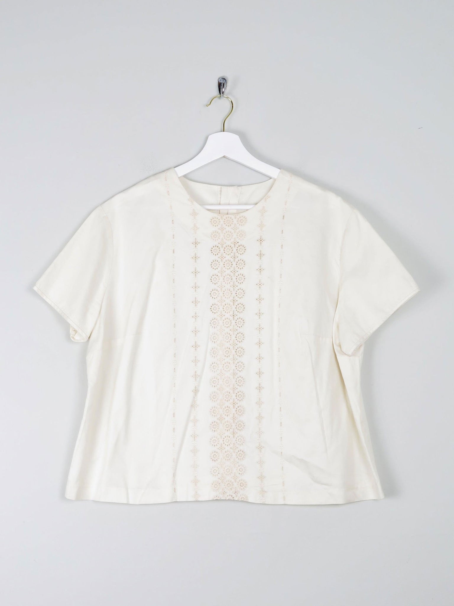 Women's Rich Cream Vintage Blouse XL - The Harlequin