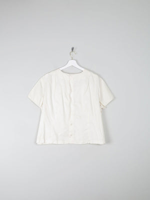 Women's Rich Cream Vintage Blouse XL - The Harlequin