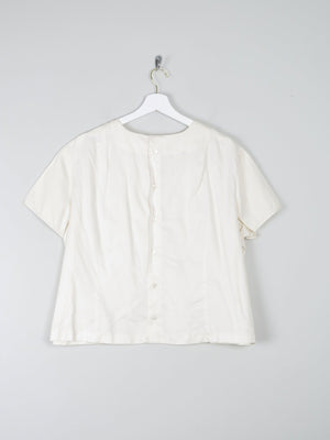 Women's Rich Cream Vintage Blouse XL - The Harlequin