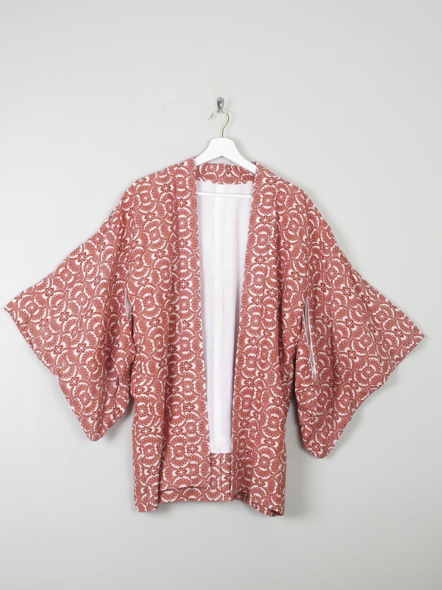 Women's Rust & Ivory Printed Vintage Kimono M/L - The Harlequin