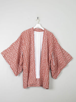 Women's Rust & Ivory Printed Vintage Kimono M/L - The Harlequin