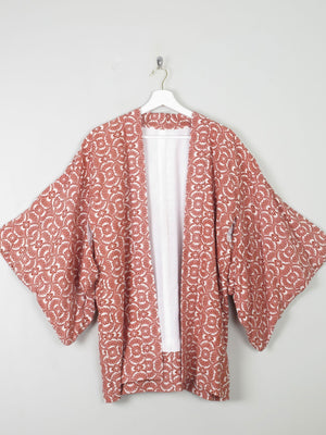 Women's Rust & Ivory Printed Vintage Kimono M/L - The Harlequin