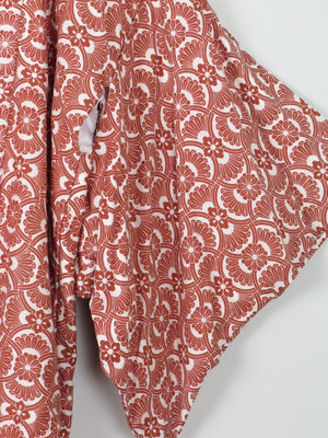 Women's Rust & Ivory Printed Vintage Kimono M/L - The Harlequin