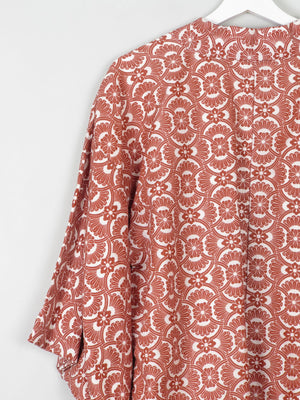 Women's Rust & Ivory Printed Vintage Kimono M/L - The Harlequin