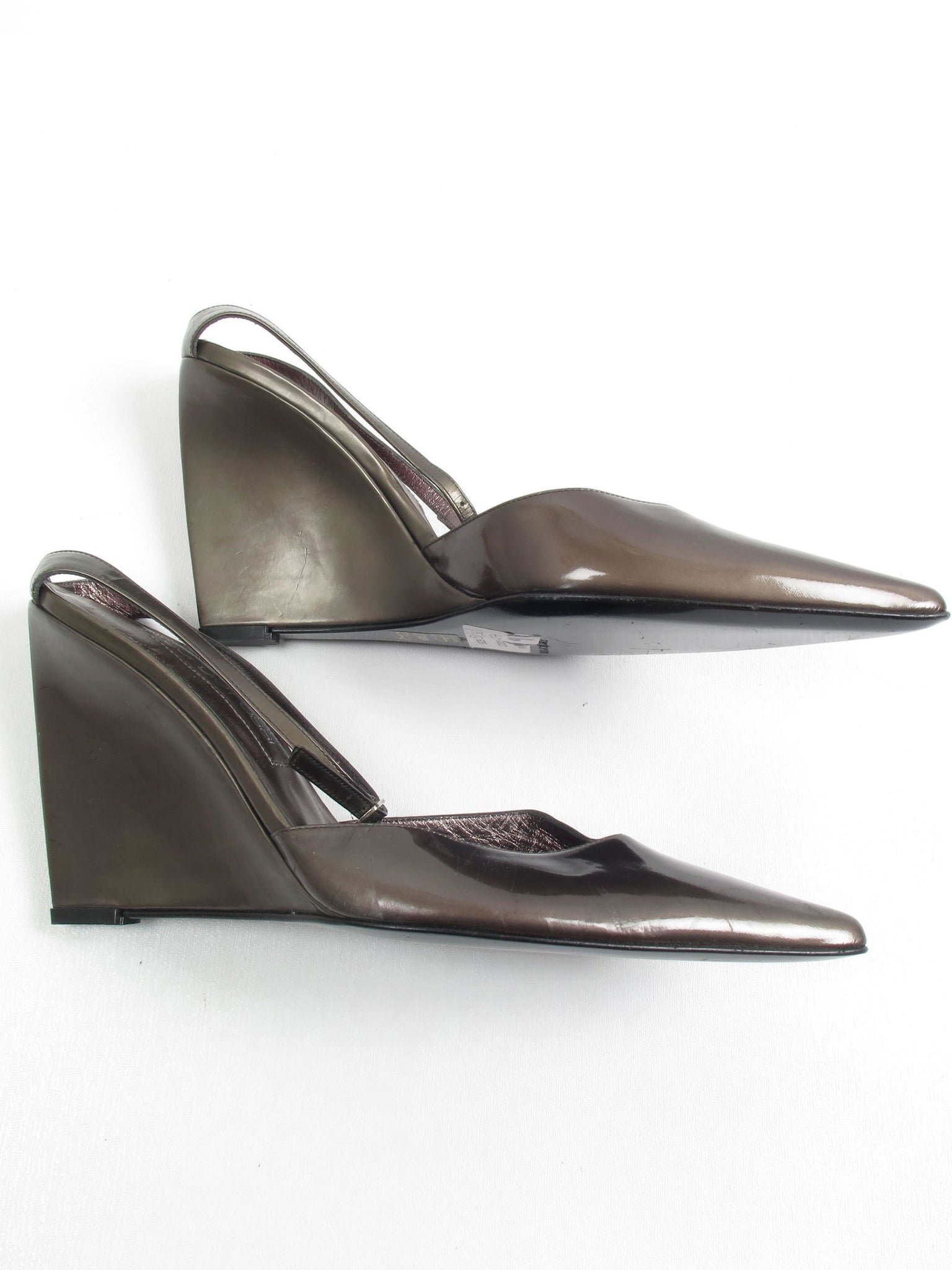 Women's Sergio Rossi Metallic Grey Heels 5/38 - The Harlequin