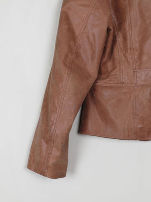 Women's Tan/Brown Vintage Leather Jacket L - The Harlequin