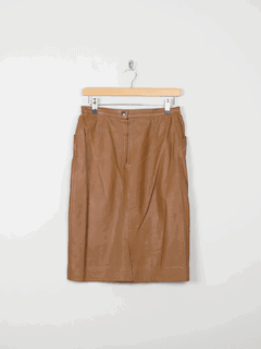 Women's Tan Leather Suit Jacket M - The Harlequin