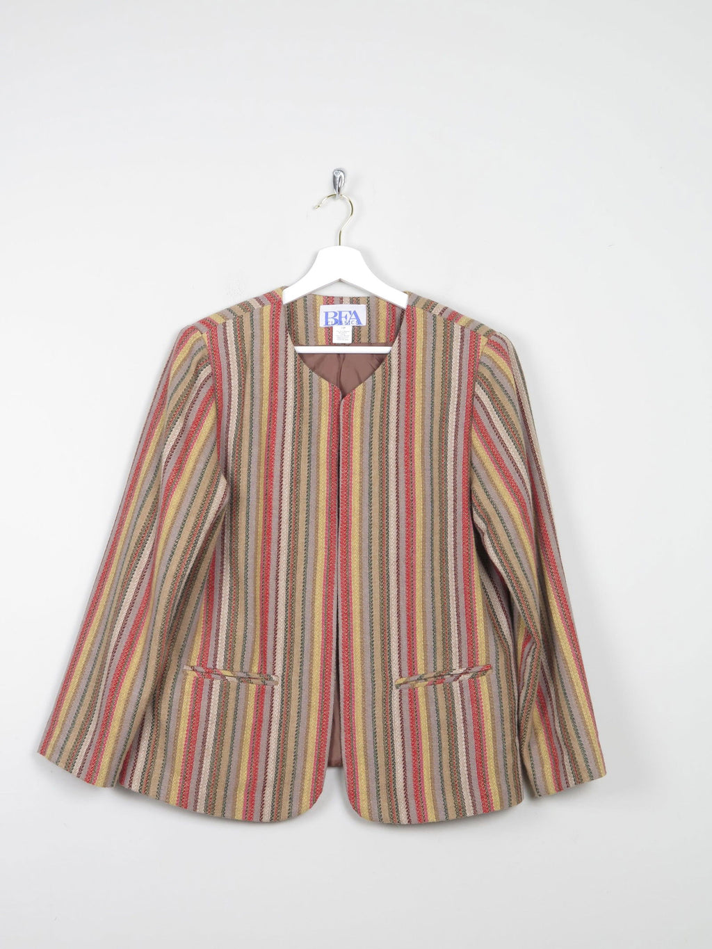 Women's Tweed Striped Vintage Bolero Jacket S/M - The Harlequin